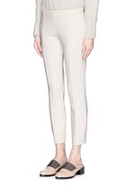 Front View -Click To Enlarge 'Chandra' seam front stretch scuba cropped pants