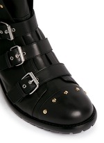 Detail View -Click To Enlarge 'Morrison' stud buckle leather boots