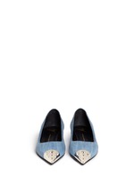 Figure View -Click To Enlarge 'Yvette' spike stud toe cap denim flats