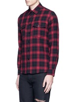 Front View -Click To Enlarge Tartan plaid cotton shirt