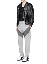 Figure View -Click To Enlarge Diagonal panel jogging pants