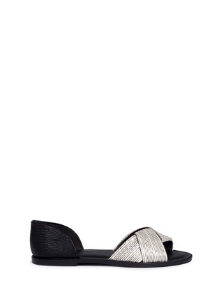 Main View - Click To Enlarge Main View - Click To Enlarge - Vince - 'Idara' origami snake leather lizard embossed flats