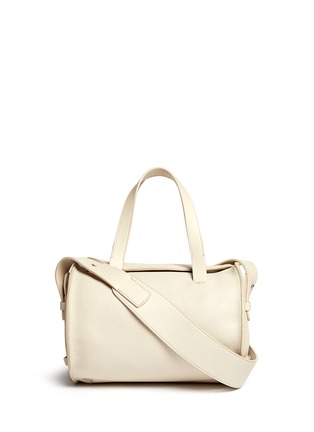 Main View - Click To Enlarge Main View - Click To Enlarge - The Row - 'Drum' ostrich trim bull leather shoulder bag