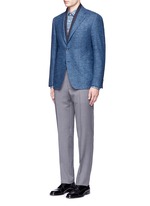 Figure View -Click To Enlarge 'Kei' wool-silk-linen herringbone blazer