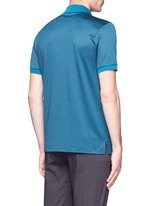 Back View -Click To Enlarge Square motif silk-cotton polo shirt