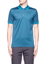Main View -Click To Enlarge Square motif silk-cotton polo shirt
