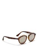 Figure View -Click To Enlarge 'RB4257' metal browline bridge tortoiseshell acetate phantos sunglasses