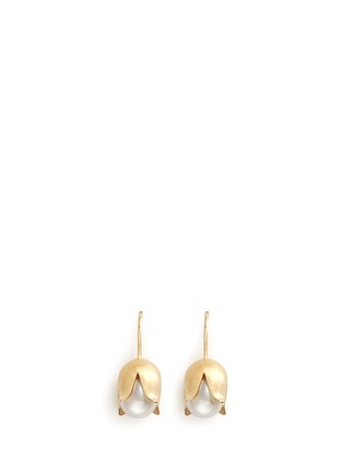 Main View - Click To Enlarge Main View - Click To Enlarge - Belinda Chang - 'Flora' 18k yellow gold plated freshwater pearl earrings