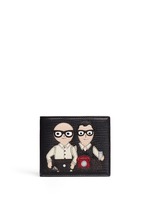 Main View -Click To Enlarge Designer appliqué leather bifold wallet