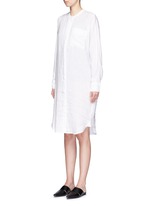 Front View -Click To Enlarge Dolman sleeve linen shirt dress