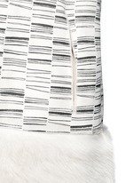 Detail View -Click To Enlarge Reversible stripe print lambskin shearling gilet