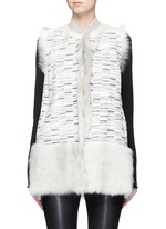 Main View -Click To Enlarge Reversible stripe print lambskin shearling gilet