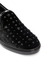Detail View -Click To Enlarge 'Grove' star stud velvet skate slip-ons