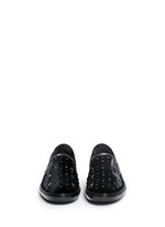 Front View -Click To Enlarge 'Grove' star stud velvet skate slip-ons