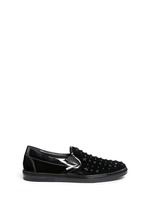 Main View -Click To Enlarge 'Grove' star stud velvet skate slip-ons