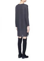 Back View -Click To Enlarge Pintuck pleat silk tunic dress