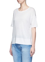 Front View -Click To Enlarge Pima cotton banded hem T-shirt