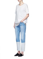 Figure View -Click To Enlarge Pima cotton banded hem T-shirt