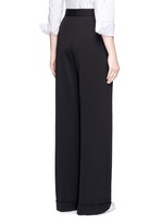 Back View -Click To Enlarge Tailored dry wool wide leg trousers