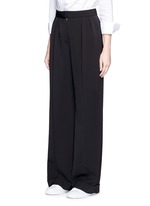 Front View -Click To Enlarge Tailored dry wool wide leg trousers