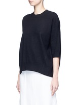 Front View -Click To Enlarge 3/4 sleeve cashmere sweater