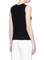 Back View -Click To Enlarge 'Mayanly' flare hem rib knit sleeveless top
