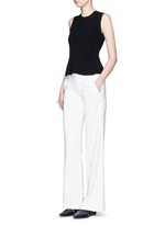 Figure View -Click To Enlarge 'Mayanly' flare hem rib knit sleeveless top