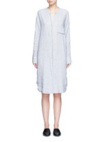 Main View -Click To Enlarge Stripe dolman linen shirt dress