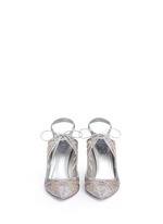 Front View -Click To Enlarge Cutout strass pavé satin pumps