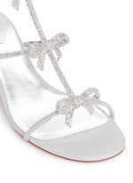 Detail View -Click To Enlarge Strass pavé bow satin sandals