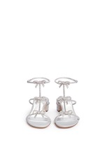 Front View -Click To Enlarge Strass pavé bow satin sandals