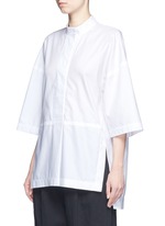 Front View -Click To Enlarge Diagonal stripe drop shoulder tunic shirt