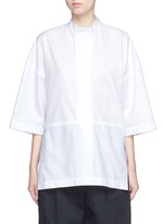 Main View -Click To Enlarge Diagonal stripe drop shoulder tunic shirt