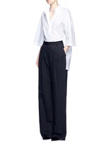Figure View -Click To Enlarge Diagonal stripe drop shoulder tunic shirt