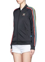 Front View -Click To Enlarge 'Superstar' stripe print track jacket