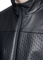 Detail View -Click To Enlarge Diamond embossed leather jacket