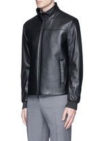 Front View -Click To Enlarge Diamond embossed leather jacket