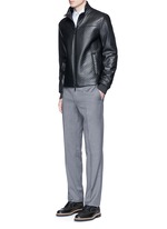 Figure View -Click To Enlarge Diamond embossed leather jacket