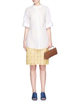 Figure View -Click To Enlarge 'Sailor' top handle long leather clutch