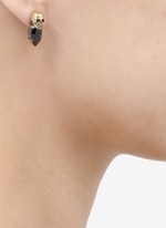 Iosselliani&nbsp;Black-stone skull earrings