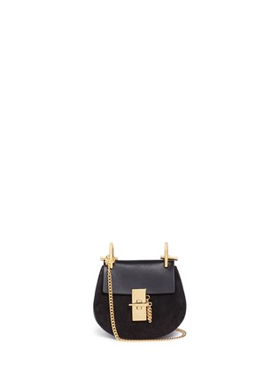 Main View - Click To Enlarge Main View - Click To Enlarge - Chloé - 'Drew' nano leather flap suede shoulder bag