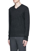 Front View -Click To Enlarge V-neck cashmere sweater