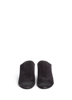 Front View -Click To Enlarge 'Cube' suede mules