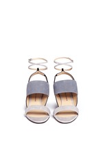 Front View -Click To Enlarge 'Xiamen' colourblock suede strappy sandals