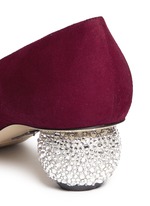Detail View -Click To Enlarge 'Ankara' Swarovski crystal pavé heel suede pumps