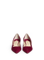 Front View -Click To Enlarge 'Ankara' Swarovski crystal pavé heel suede pumps