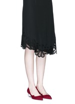 Figure View -Click To Enlarge 'Ankara' Swarovski crystal pavé heel suede pumps