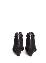 Back View -Click To Enlarge 'Santina' caged lace-up suede wedge sandals