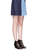 Figure View -Click To Enlarge 'Santina' caged lace-up suede wedge sandals