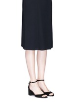 Figure View -Click To Enlarge 'Susie' block heel ankle strap suede sandals